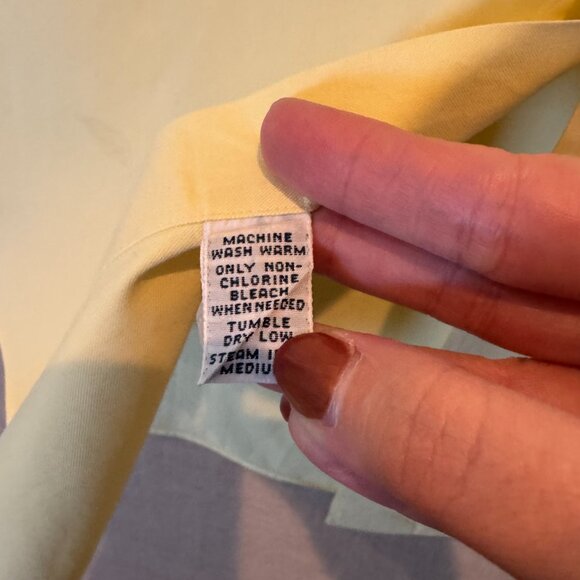 Ralph Lauren Classic Fit Short Sleeve Button Down XL Butter Yellow Blue Pony - Picture 4 of 8